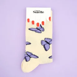 Chaussettes Papillon - Mauve