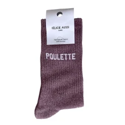 Chaussettes Poulette à paillettes 36/40 - Raisin
