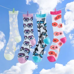 Chaussettes Transparentes 35/40 - Pâquerettes