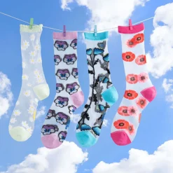 Chaussettes Transparentes - Pensée Mauve