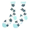 Chaussettes Transparentes Papillon - Bleu