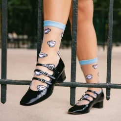 Chaussettes Transparentes Café