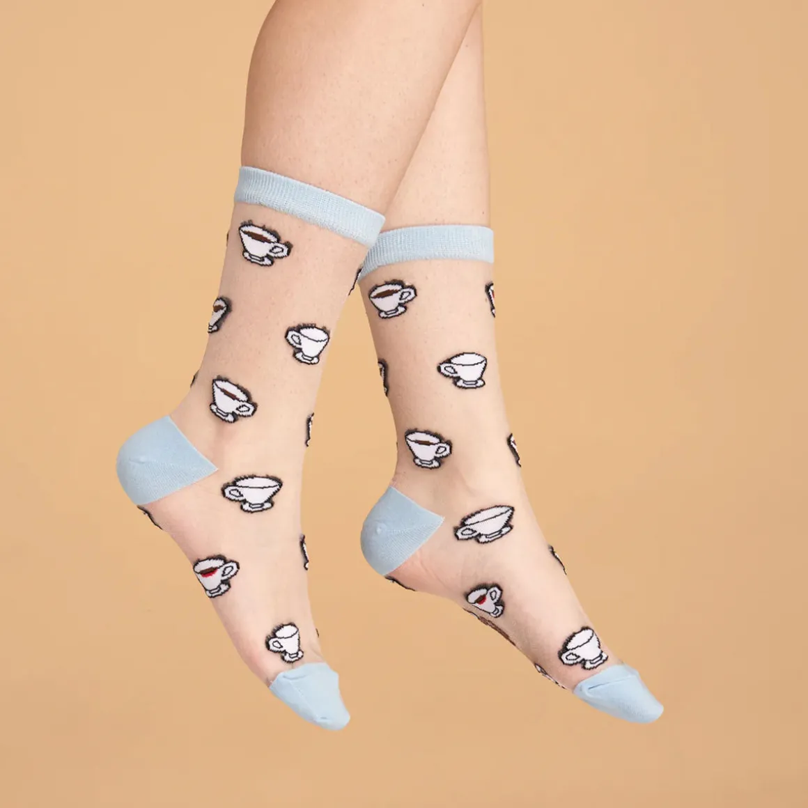 Chaussettes Transparentes Café