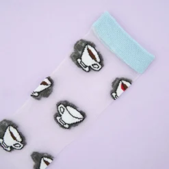 Chaussettes Transparentes Café