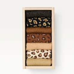 Coffret de 7 Chaussettes Léopard Paillettes