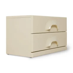 Commode 2 Tiroirs - 60 x 35 x 35,2 cm - Crème