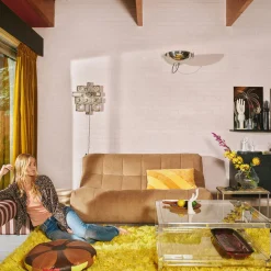 Coussin Rayé April en Velours - 60 x 40 cm