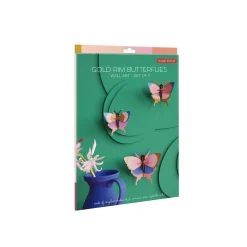 Décoration murale Gold Rim Butterflies - Lot de 3