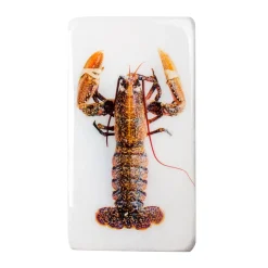 Décoration murale Homard jaune / fond blanc - 20 x 35 cm