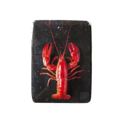 Décoration murale Homard rouge / fond noir - 20 x 29 cm