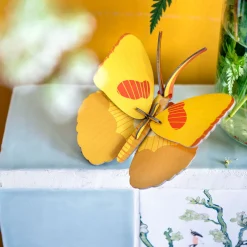 Décoration murale Papillon Jaune en carton recyclé