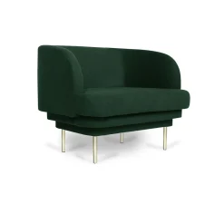 Fauteuil Cornice Velours - Vert Canard u0026 Laiton