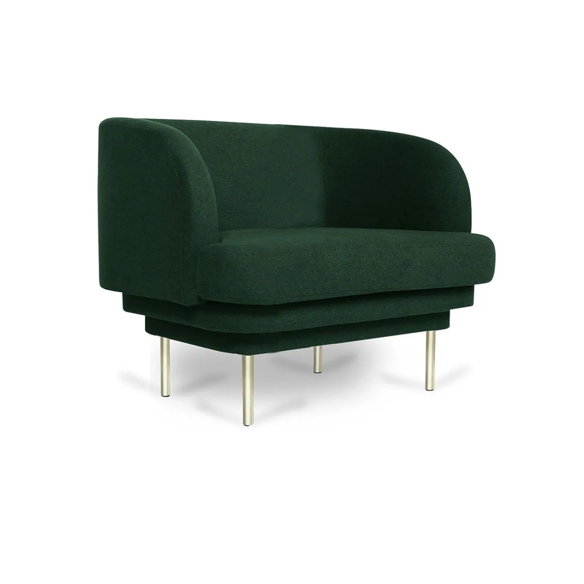 Fauteuil Cornice Velours - Vert Canard u0026 Laiton