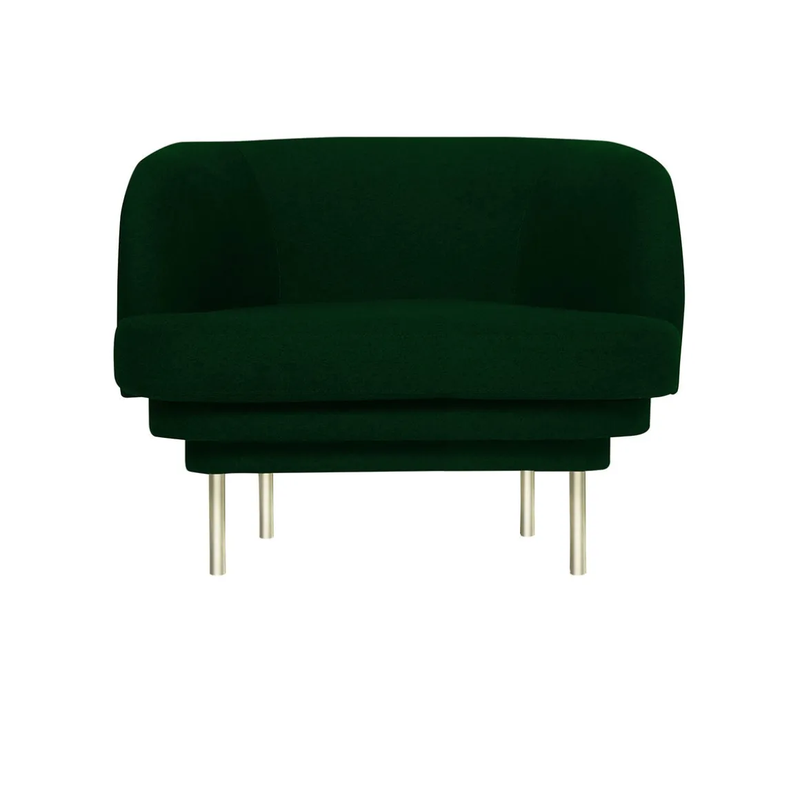 Fauteuil Cornice Velours - Vert Canard u0026 Laiton