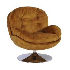Fauteuil Memento en velours - 81 x 86 x 83 cm - Gold