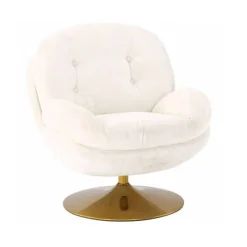 Fauteuil Memento en velours - 81 x 86 x 83 cm - Blanc