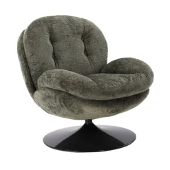Fauteuil Memento en velours - 81 x 86 x 83 cm - Kaki