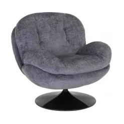 Fauteuil Memento en velours - 81 x 86 x 83 cm - Gris