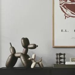 Figurine Chien Ballon D'Og - Chêne fumé - h 30 cm