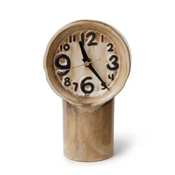Horloge Rétro en céramique - h 23,5 cm - Crème