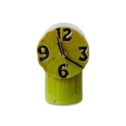 Horloge Rétro en céramique - h 17,5 cm - Olive