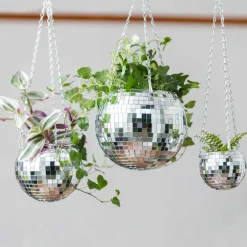 Jardinière suspendue Disco Ball - Argent