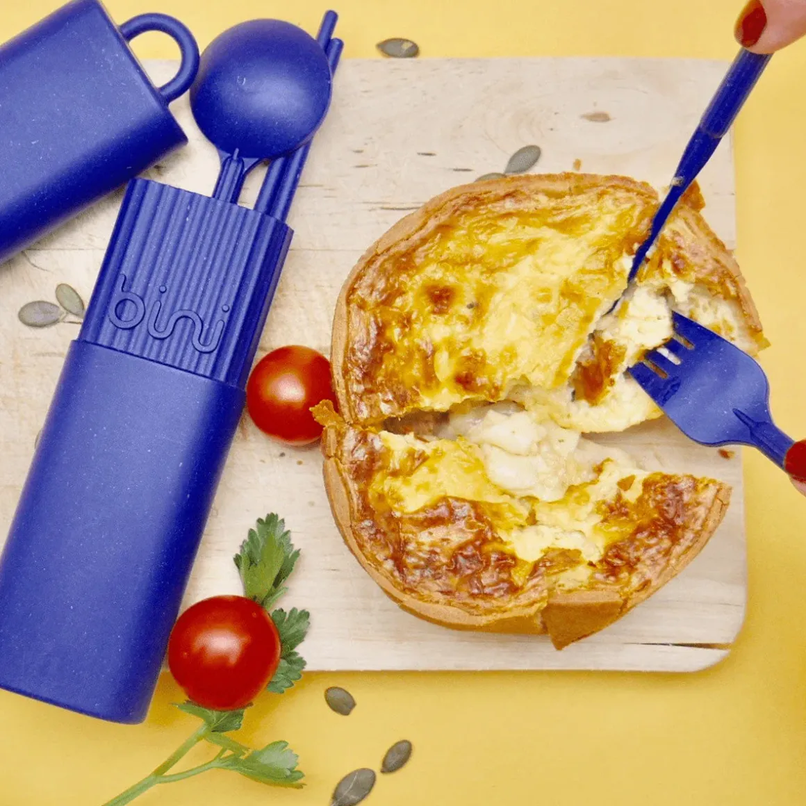 Kit de couverts réutilisables et nomades en matière biosourcée