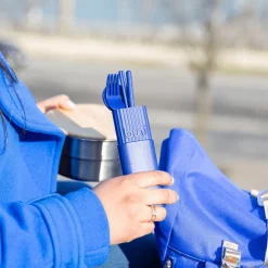 Kit de couverts réutilisables et nomades en matière biosourcée