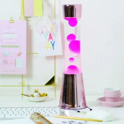 Lampe à lave - Or / Rose