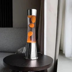 Lampe à lave - Orange / Argent