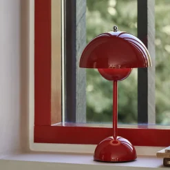 Lampe à poser Flowerpot VP9 Sans fil - Rouge Vermillion