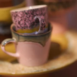 Lot de 4 Tasses à Café Americans Radiant 70's - 11,5 cm x 8,5 cm