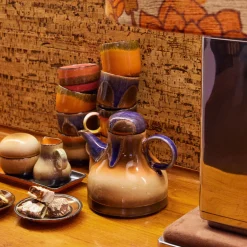 Lot de 4 Tasses à Café Java en Céramique 70'S - 8 x 7 cm