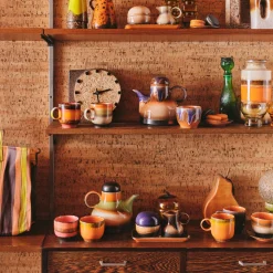 Lot de 4 Tasses à Café Java en Céramique 70'S - 8 x 7 cm