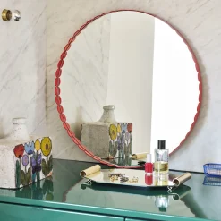 Miroir Arcs Rond - Ø 60 cm - Rouge