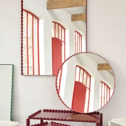 Miroir Arcs Rond - Ø 60 cm - Rouge