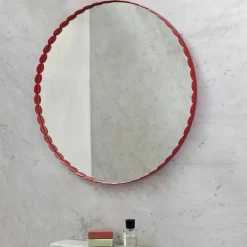 Miroir Arcs Rond - Ø 60 cm - Rouge
