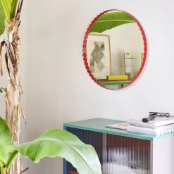 Miroir Arcs Rond - Ø 60 cm - Rouge