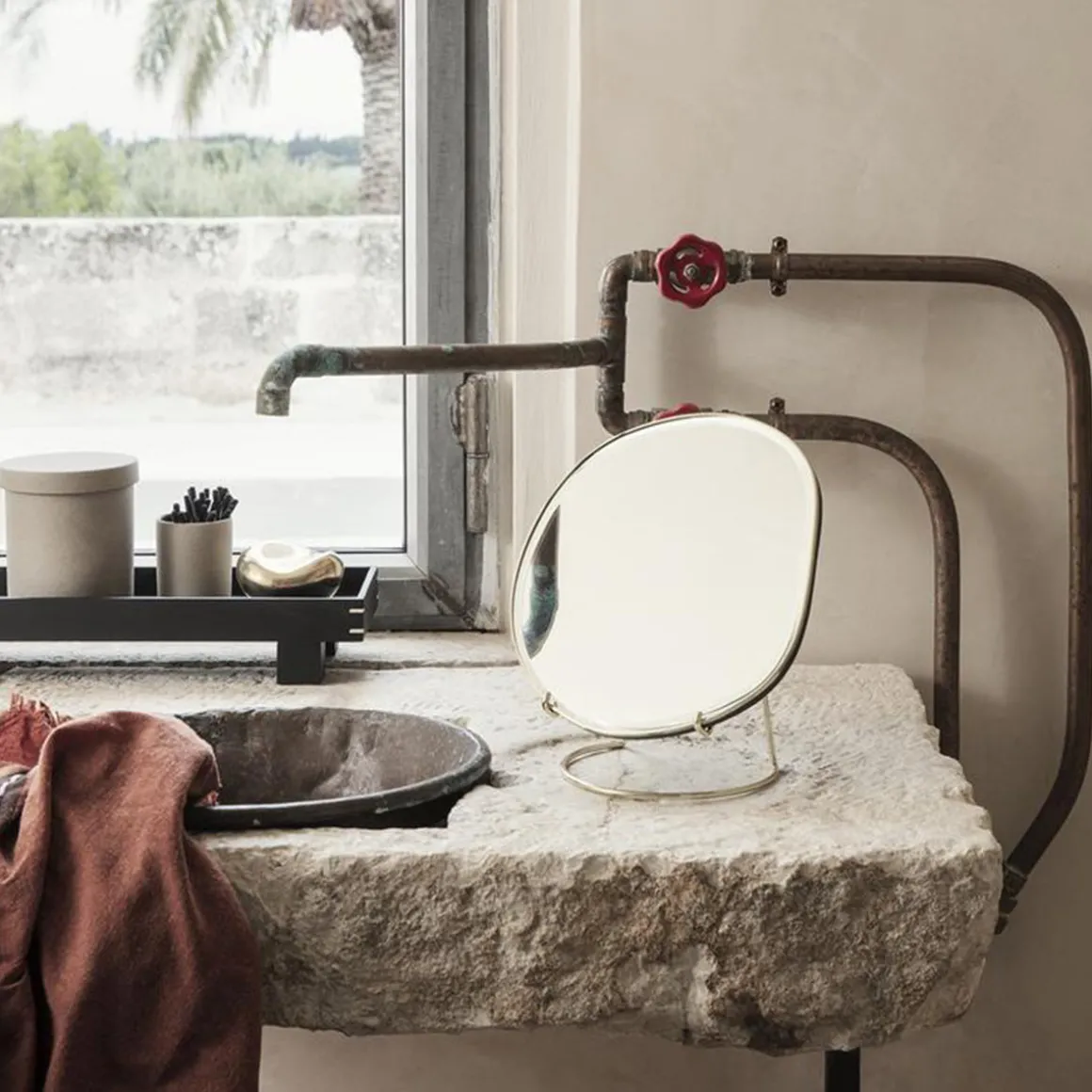 Miroir de table Pond - h 23 cm