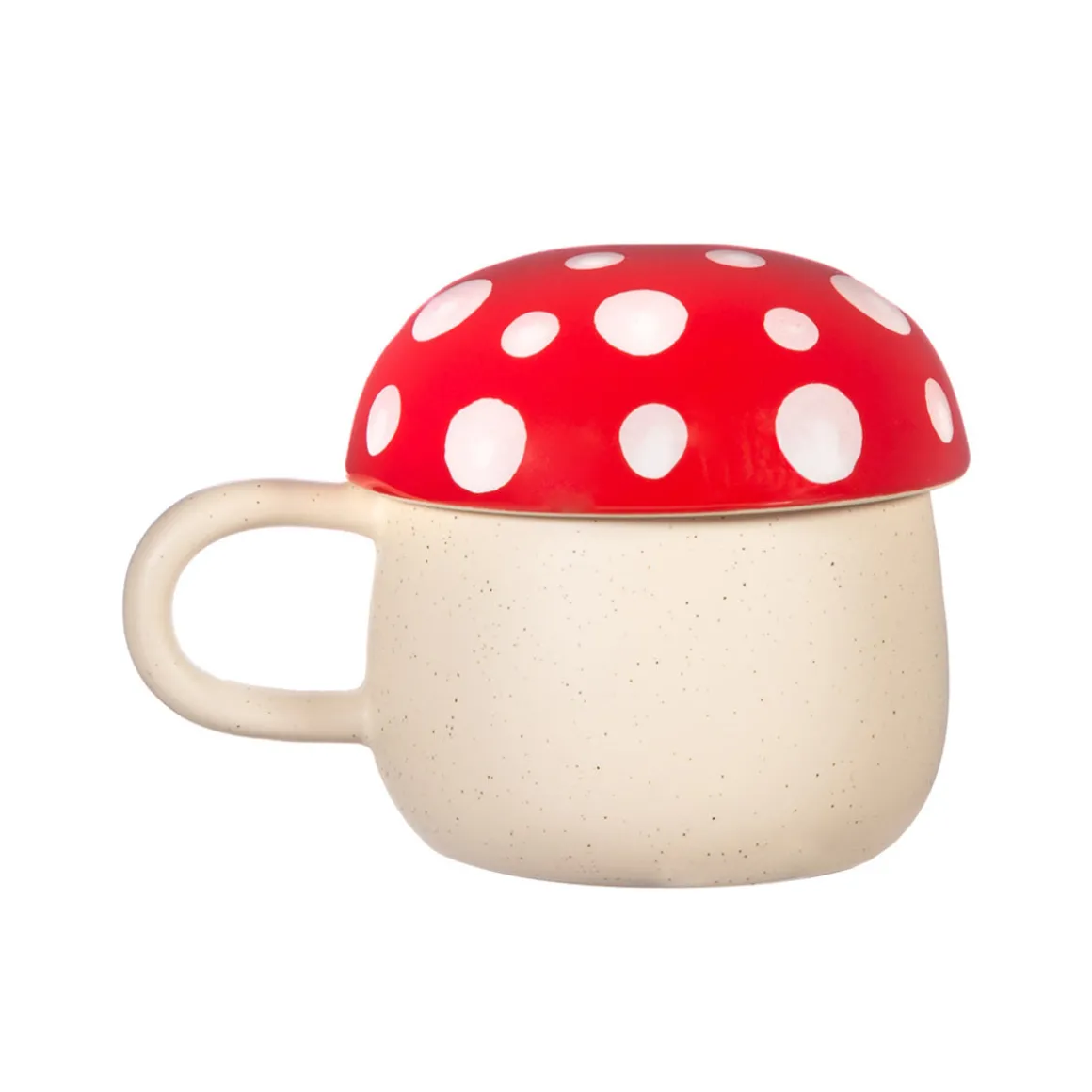 Mug Champignon Avec Couvercle - Rouge