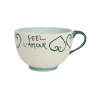 Mug Feel l'amour - Vert/Baby Blue - Ø 16 x 8 cm