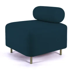 Ottoman Bovari Tissu Bleu Paon Nobilia 77