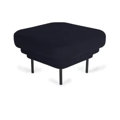 Ottoman Cornice velours - Bleu nuit u0026 métal noir