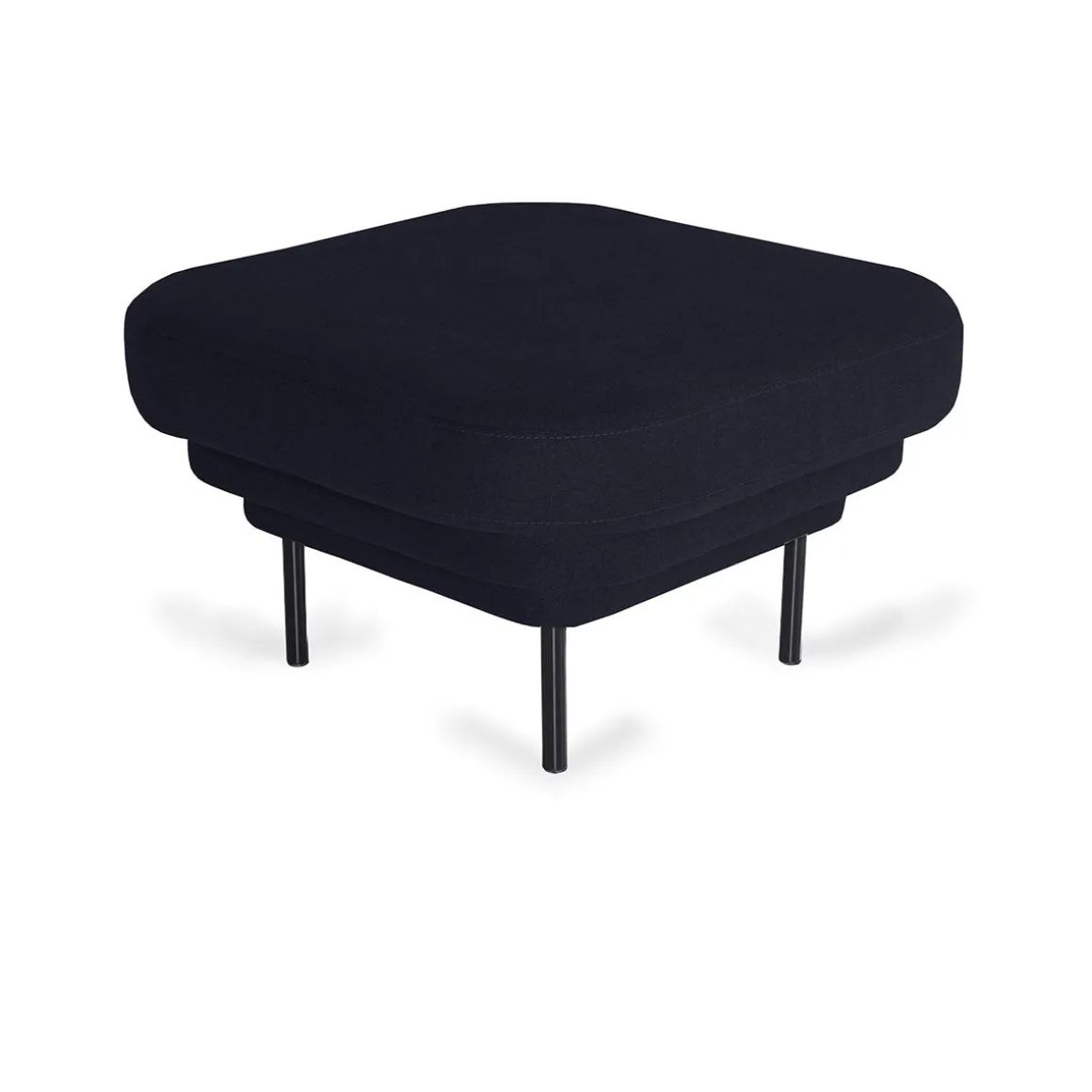 Ottoman Cornice velours - Bleu nuit u0026 métal noir