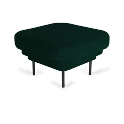 Ottoman Cornice velours vert canard u0026 métal noir