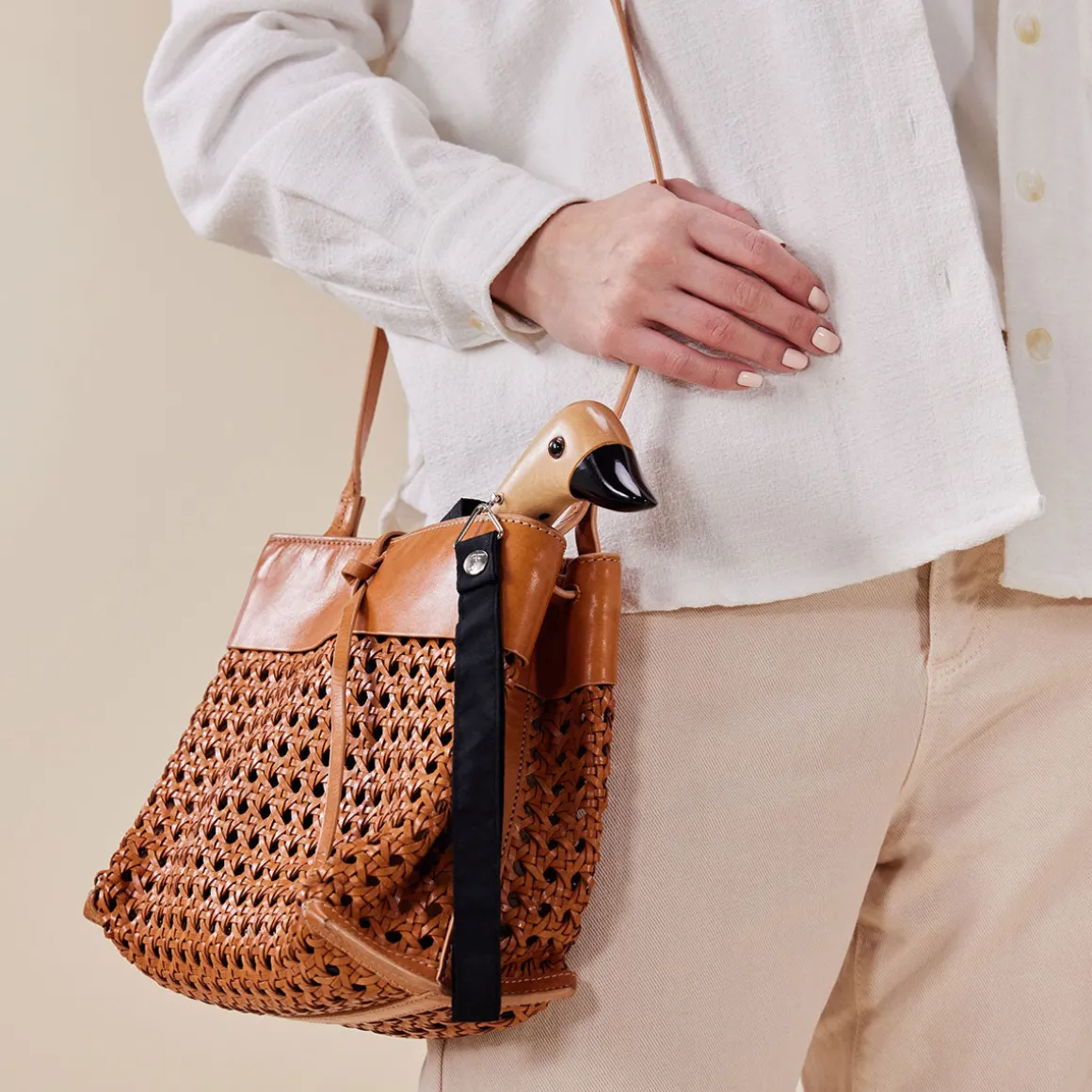 Parapluie à manche Tête de Canard - Noir