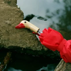 Parapluie à manche Tête de Canard - Rouge