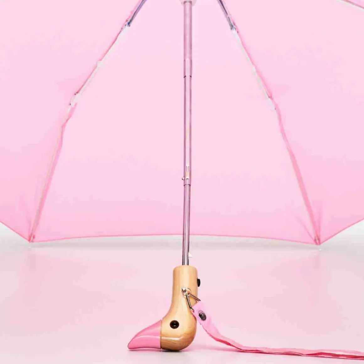 Parapluie à manche Tête de Canard - Rose