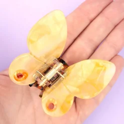 Pince à Cheveux Papillon - Jaune