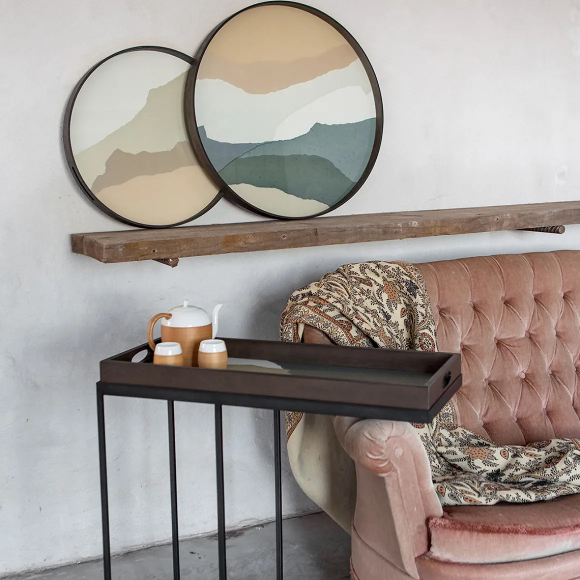 Plateau en verre - Slate Wabi Sabi - Ø 61 cm